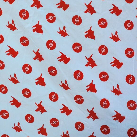 Pokemon Twin Flat Sheet Red & White Pikachu - Picture 1 of 3